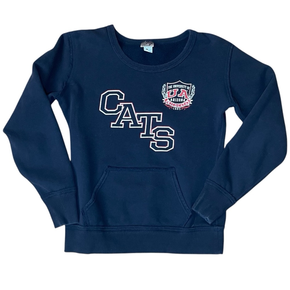 Navy Blue / Red Woman’s College‎ UofA CATS Sweatshirt Kangaroo Pocket L
